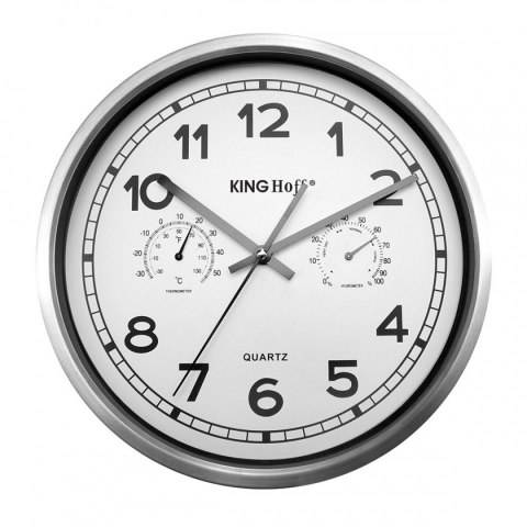 ZEGAR ŚCIENNY 30cm KINGHOFF KH-5027 TERMOMETR ZEGAR ŚCIENNY 30cm KINGHOFF KH-5027 TERMOMETR