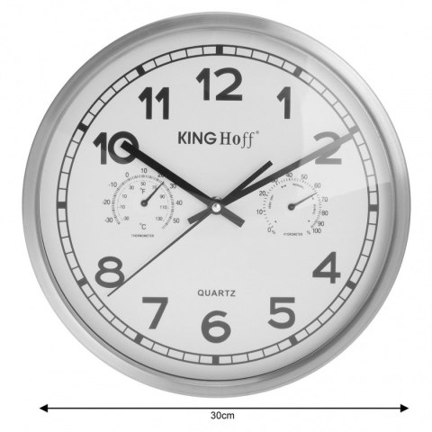 ZEGAR ŚCIENNY 30cm KINGHOFF KH-5027 TERMOMETR ZEGAR ŚCIENNY 30cm KINGHOFF KH-5027 TERMOMETR