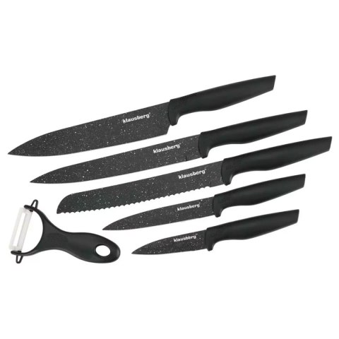 ZESTAW 5 KUCHENNYCH NOŻY MARMURKOWYCH Z OBIERACZKĄ KLAUSBERG KB-7613 ZESTAW 5 KUCHENNYCH NOŻY MARMURKOWYCH Z OBIERACZKĄ KLAUSBERG KB-7613
