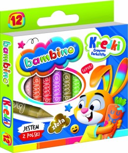 Kredki świecowe grafionowe Bambino 12 kolorów
