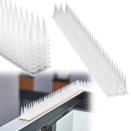 Kolce na gołębie listwa na ptaki odstaszacz plastikowe gęste białe 8el. 43 cm