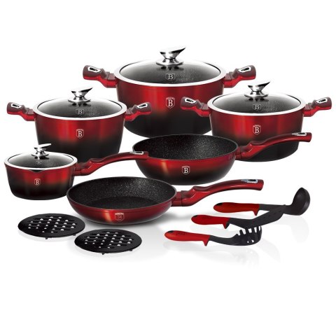 GARNKI BERLINGER HAUS BLACK BURGUNDY LINE 15 ELE BH-1632 GARNKI BERLINGER HAUS BLACK BURGUNDY LINE 15 ELE BH-1632