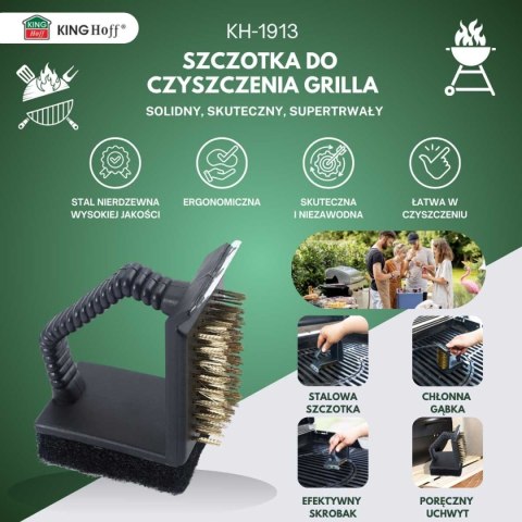 SZCZOTKA 3w1 DO CZYSZCZENIA RUSZTU GRILLA KINGHOFF KH-1913 SZCZOTKA 3w1 DO CZYSZCZENIA RUSZTU GRILLA KINGHOFF KH-1913
