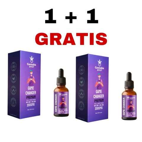 1+1 GRATIS Olejek Gamechanger Premium - 10% CBD + 10% CBG - 1+1, kup jeden, drugi otrzymasz za DARMO