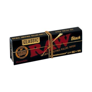 Bibułki RAW Black 1 1/4 Connoisseur z Filtrami