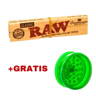 Bletki RAW Classic CONNOISSEUR 32 szt + GRATIS Grinder